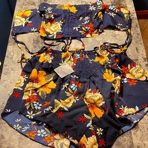 Bi @ Fang Off the shoulder cinched floral set